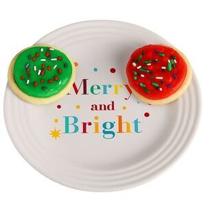Fiestaware Fiesta 9" Luncheon Plate Merry and Bright Classic Dish White Ceramic